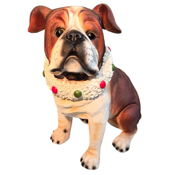 Cracker Barrel Mingle Jingle Holiday Bulldog Reindeer statue (24 inches) - Picture 7 of 9